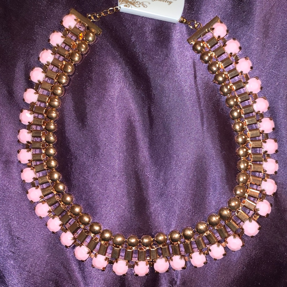 Pink and Gold necklace stud